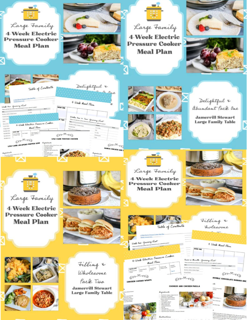 a 4 week electric pressure cooker meal plan cover 